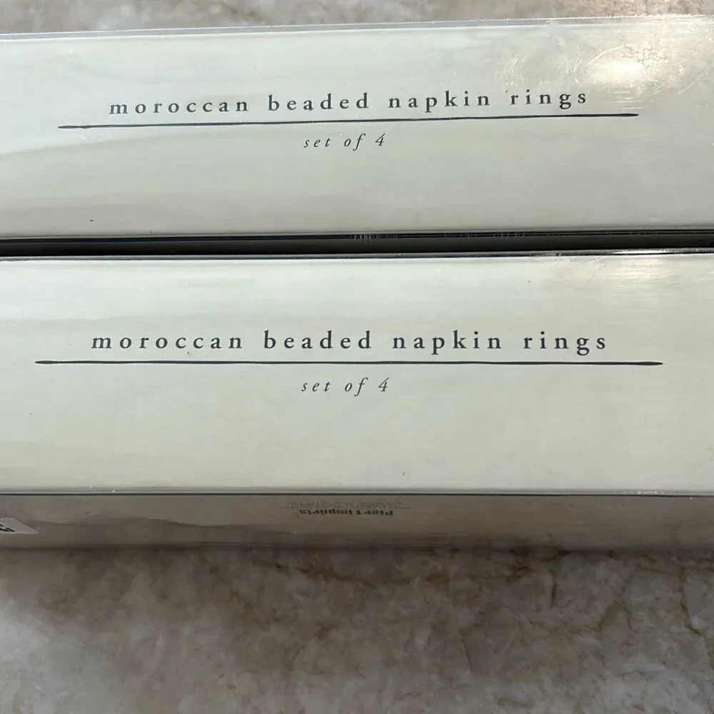 PIER ONE 8 Moroccan Beaded Napkin Rings